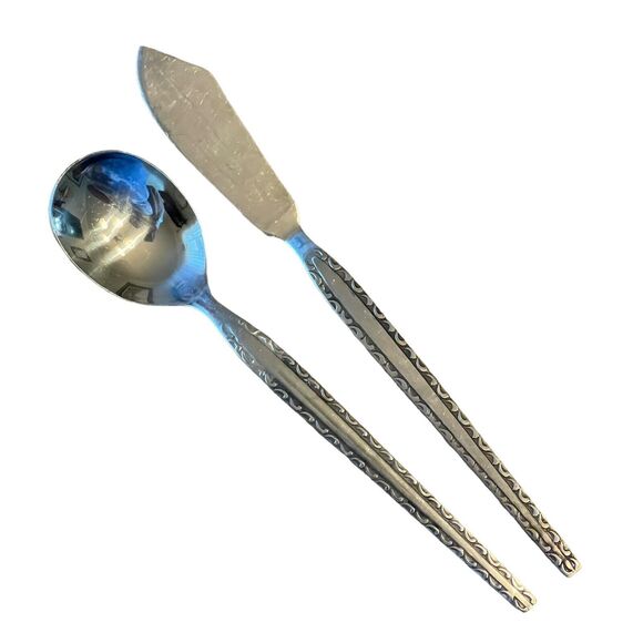 Rogers Ensenada Scroll Stainless Flatware Set 50 Pc‎ Service for 8 Vintage - Picture 9 of 12